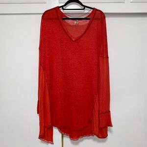 Free People long red sweater